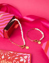 Pack Regalo Collar y Pulsera Chic Pearl Acero Baño Oro