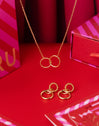 Pack Regalo Collar y Pendientes Circles Twist Baño Oro