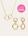 Pack Regalo Collar y Pendientes Circles Twist Baño Oro
