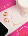 Adorable Heart Pink Gold Necklace