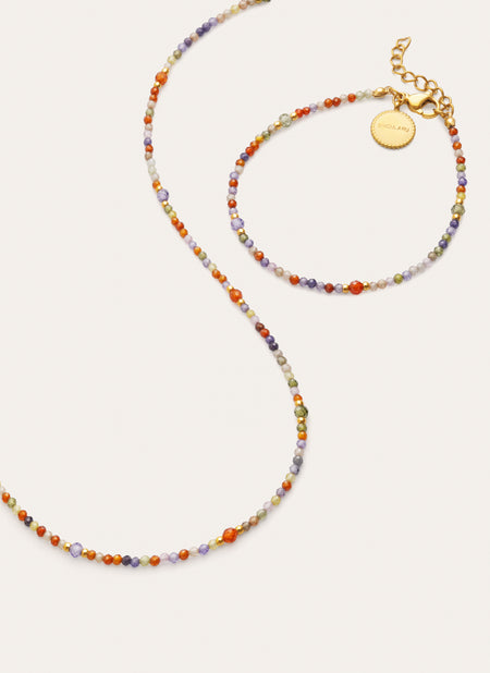 Pack Cadeau Collier et Bracelet Crystal Summer Acier Plaqué Or