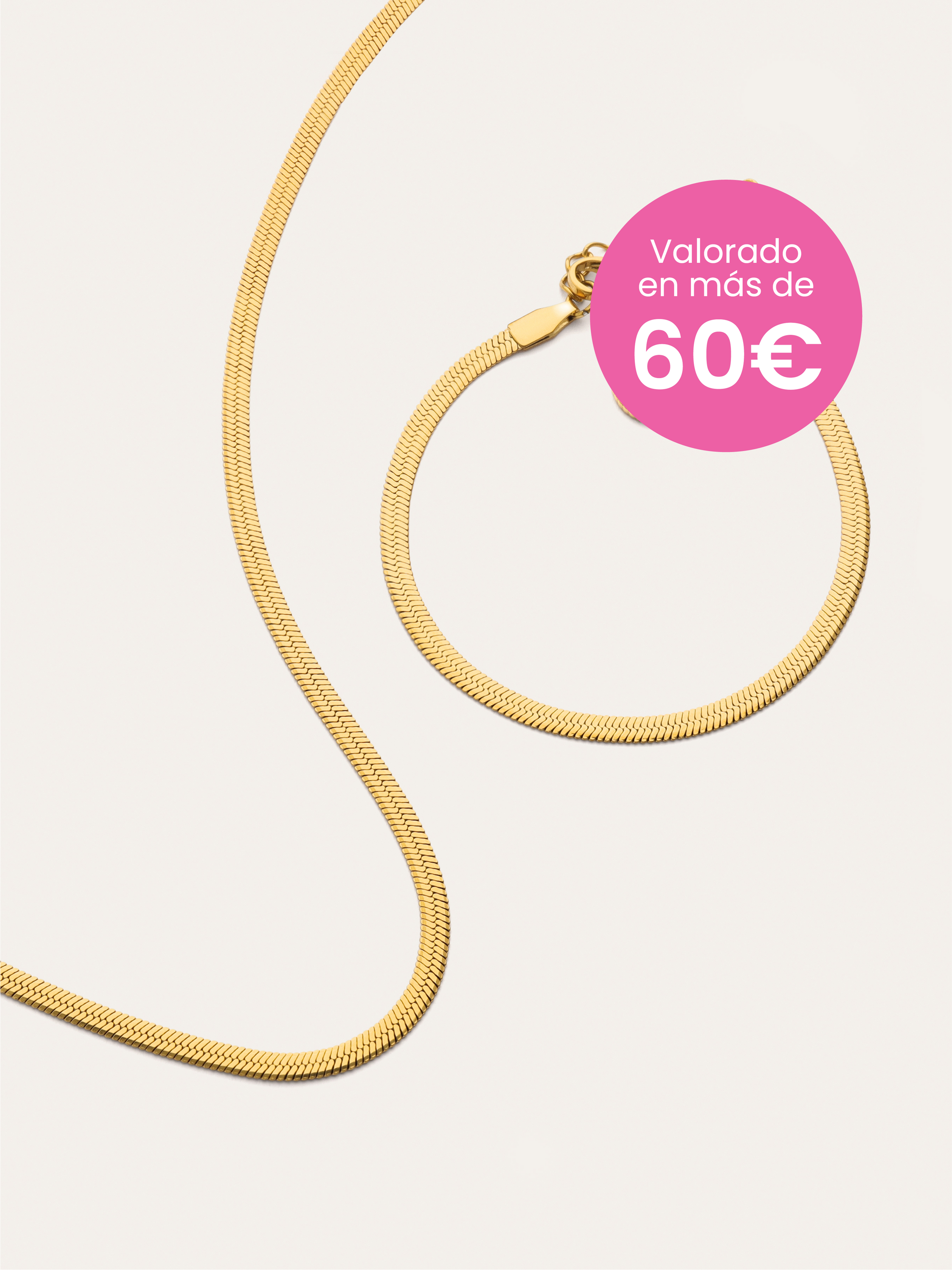 Pack Regalo Collar y Pulsera Lisse S Acero Baño Oro