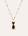 Geschenkset Halskette Dots L Black und Charm Salem mit Goldbeschichtung