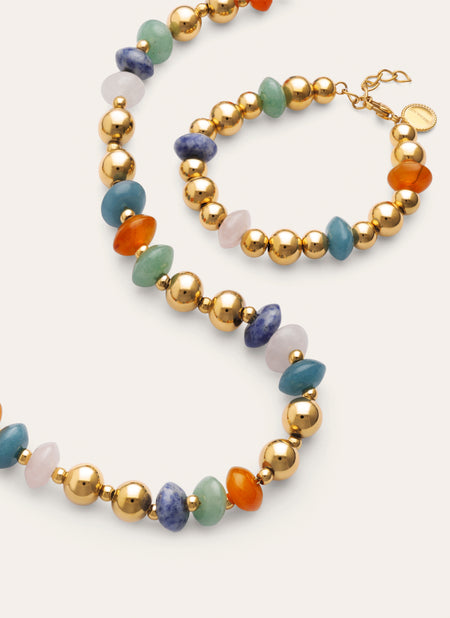 Pack Cadeau Collier et Bracelet Bomb Acier Plaqué Or