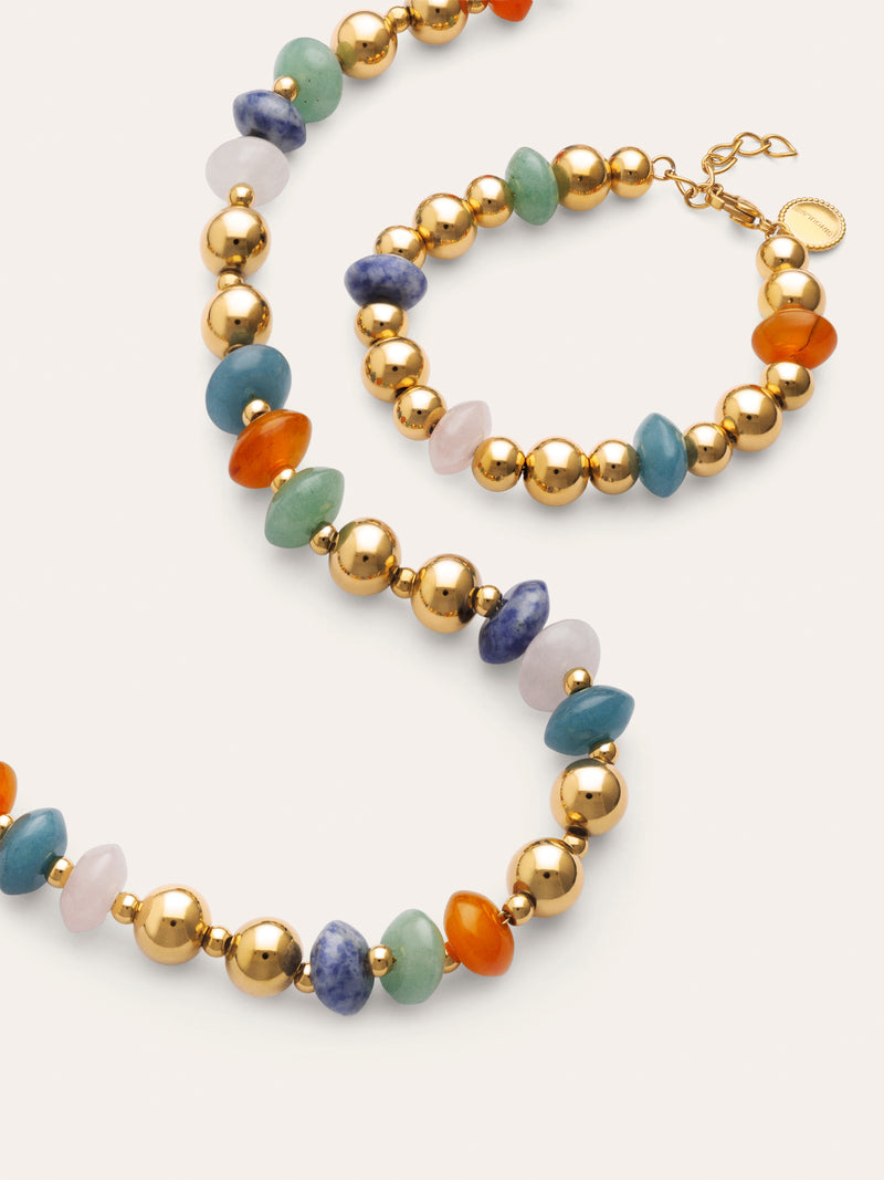Pack Cadeau Collier et Bracelet Bomb Acier Plaqué Or