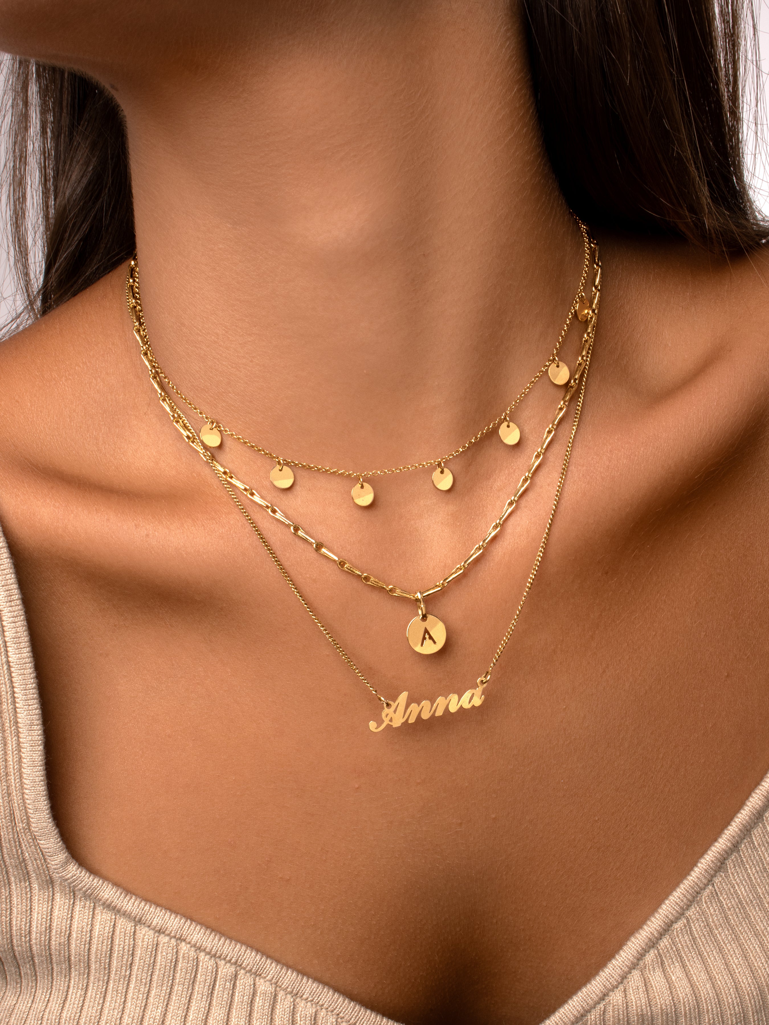 Carrie Personalized Gold Necklace