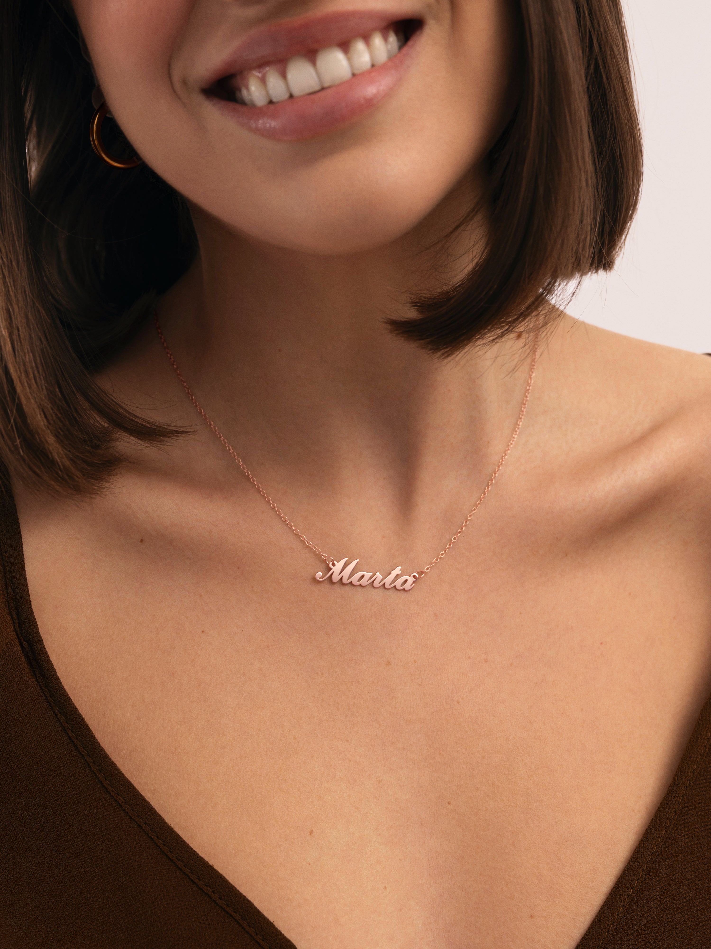 Carrie Personalisiertes Halskette Silber, Rosévergoldet