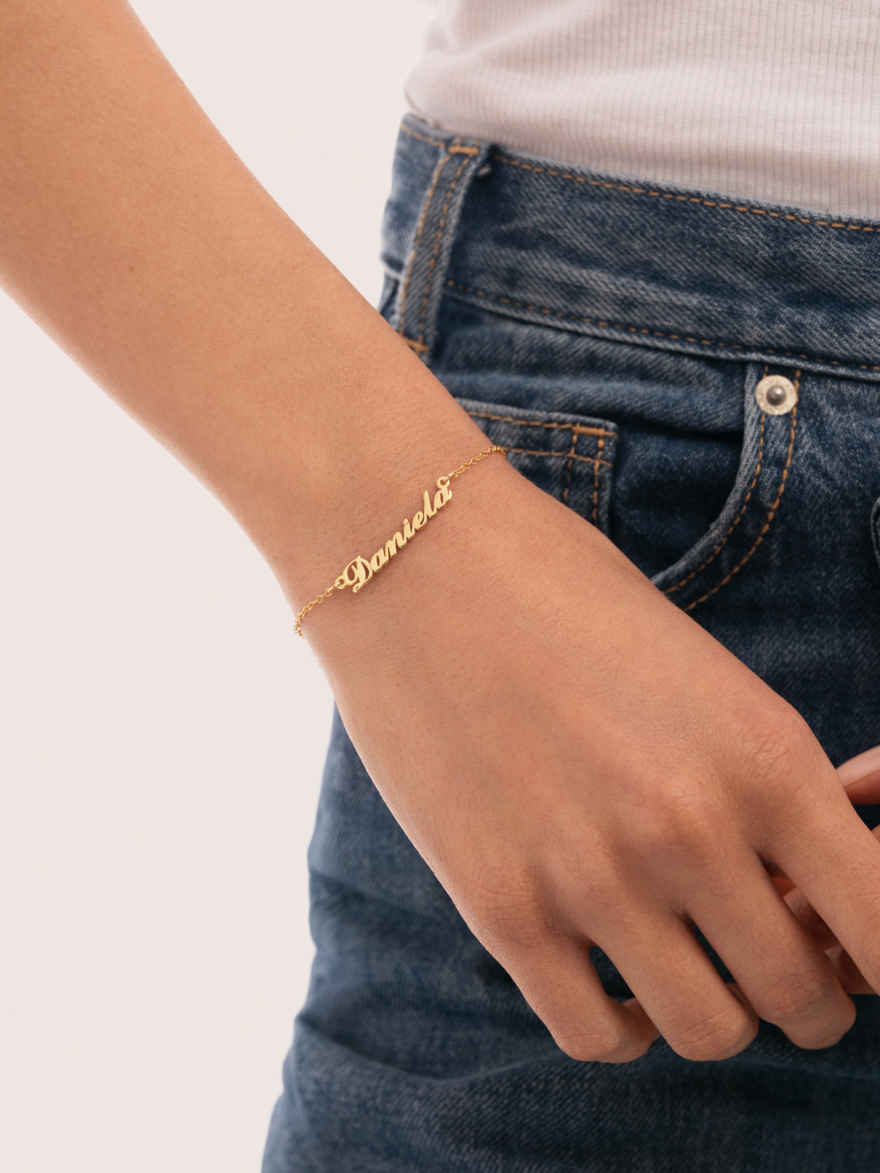 Gepersonaliseerde armband Carrie Zilver Goudverguld