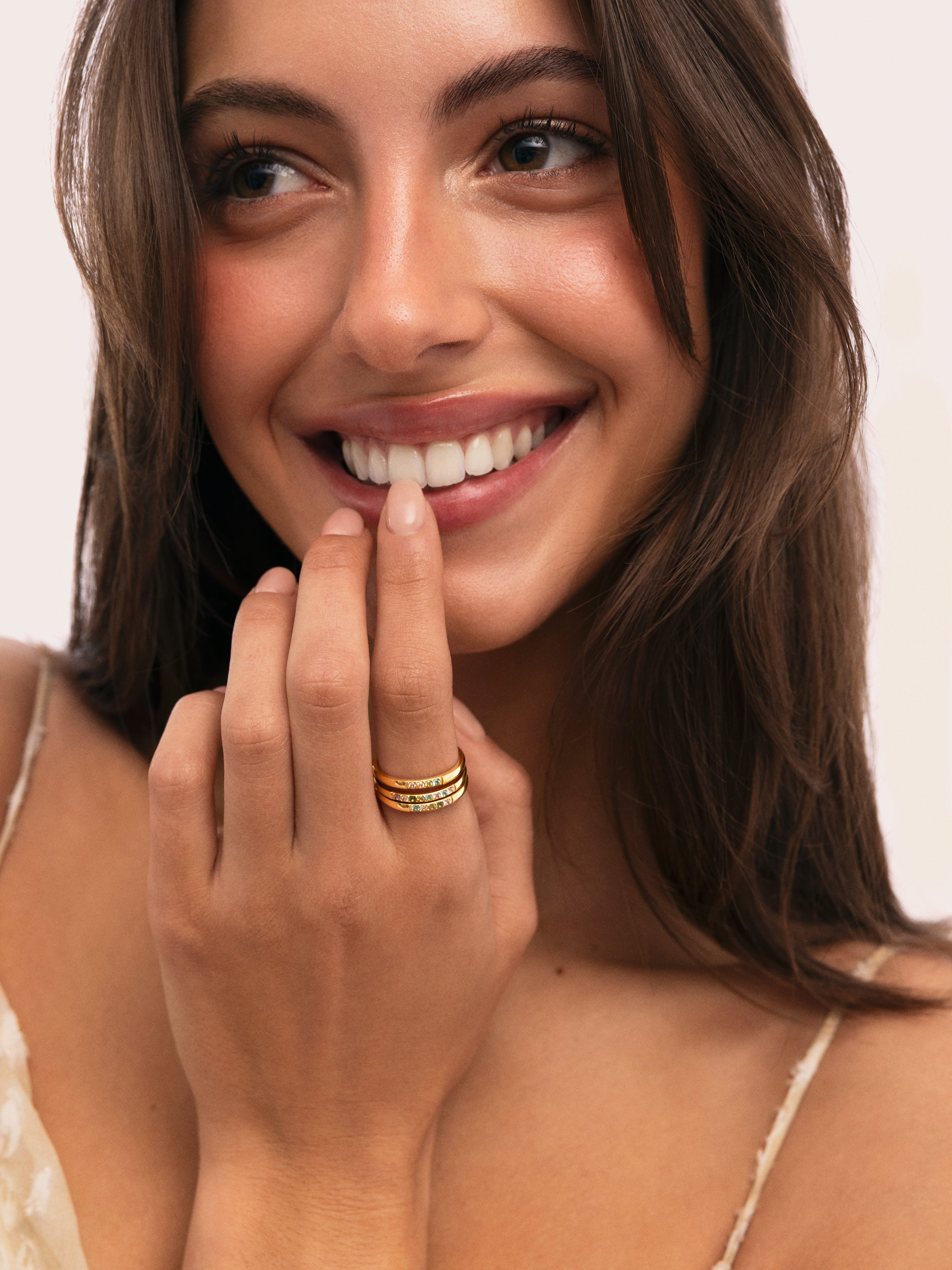 3er-Pack Odisea Colors Ringe aus Stahl mit 18kt Goldbeschichtung
