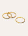 3er-Pack Odisea Colors Ringe aus Stahl mit 18kt Goldbeschichtung