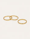 3 Ring Set Palmar Spark Steel Gold Plated