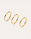 3 Ring Set Palmar Spark Steel Gold Plated