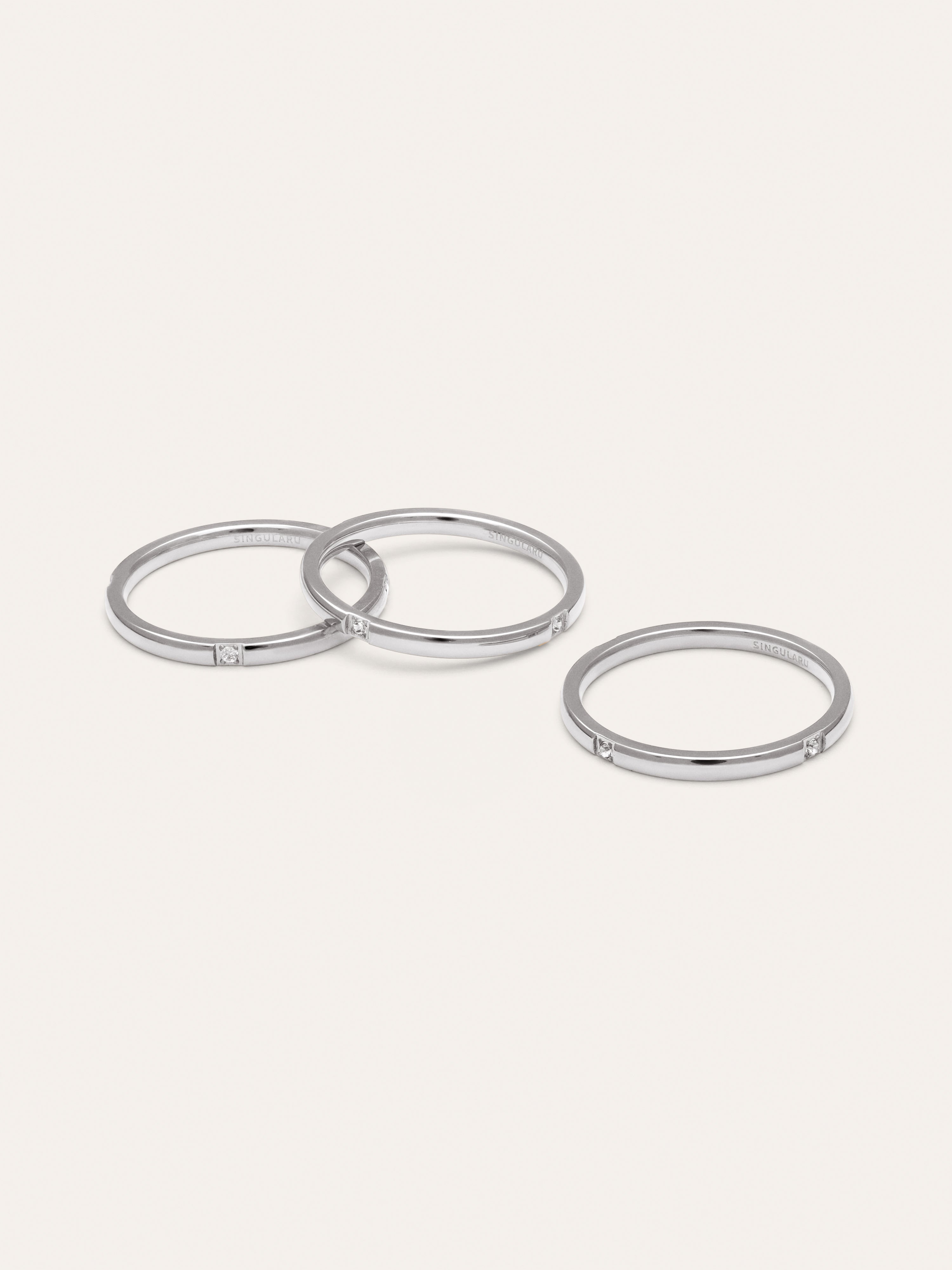 3 Ring Set Palmar Spark Steel