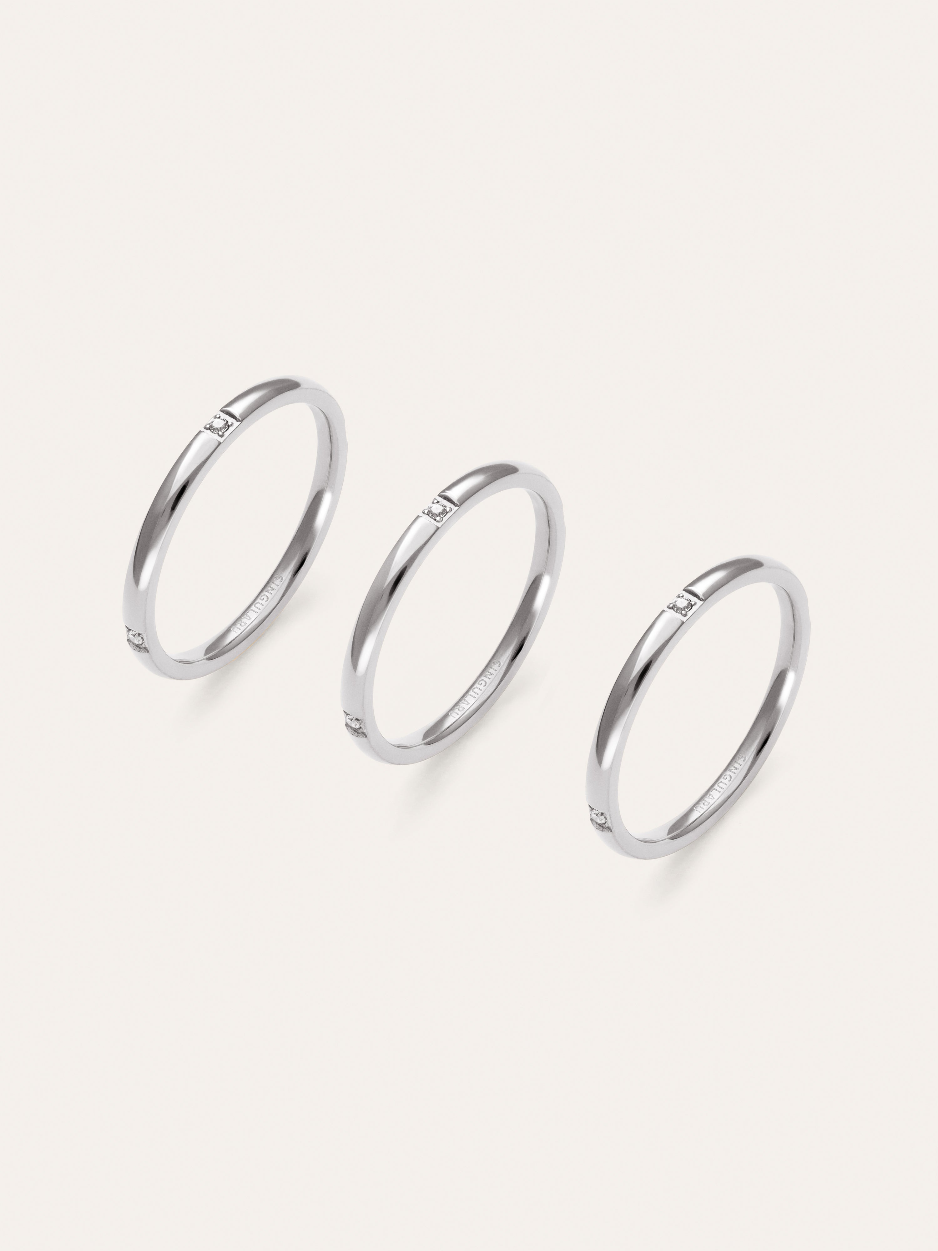 3 Ring Set Palmar Spark Steel