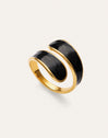 Abbraccio Black Ring Stahl, vergoldet