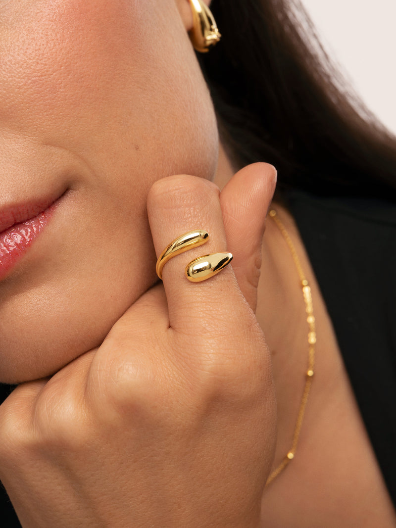 Anillo Abbraccio Acero Baño Oro