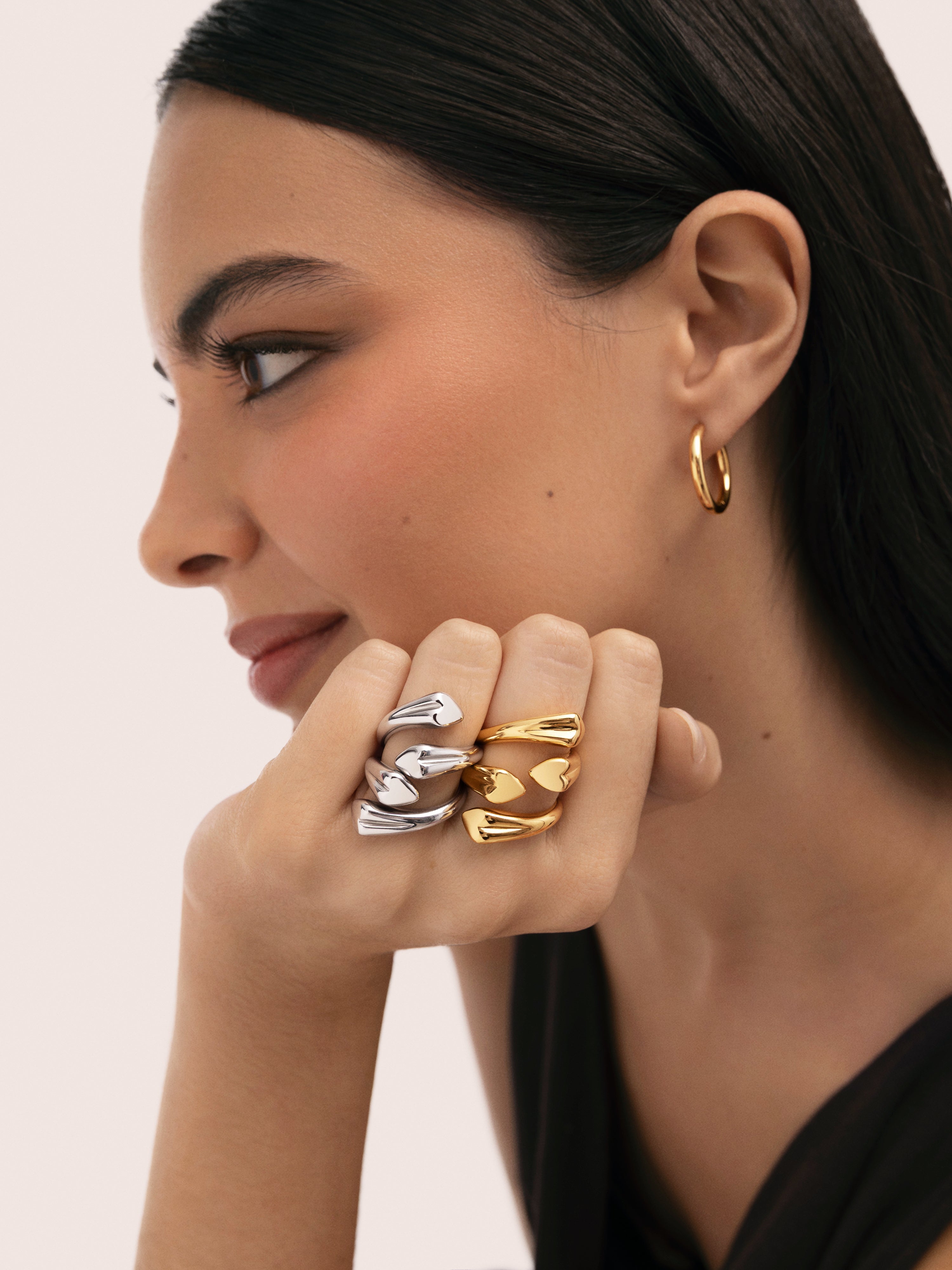 Abbraccio Amour Ring, Edelstahl