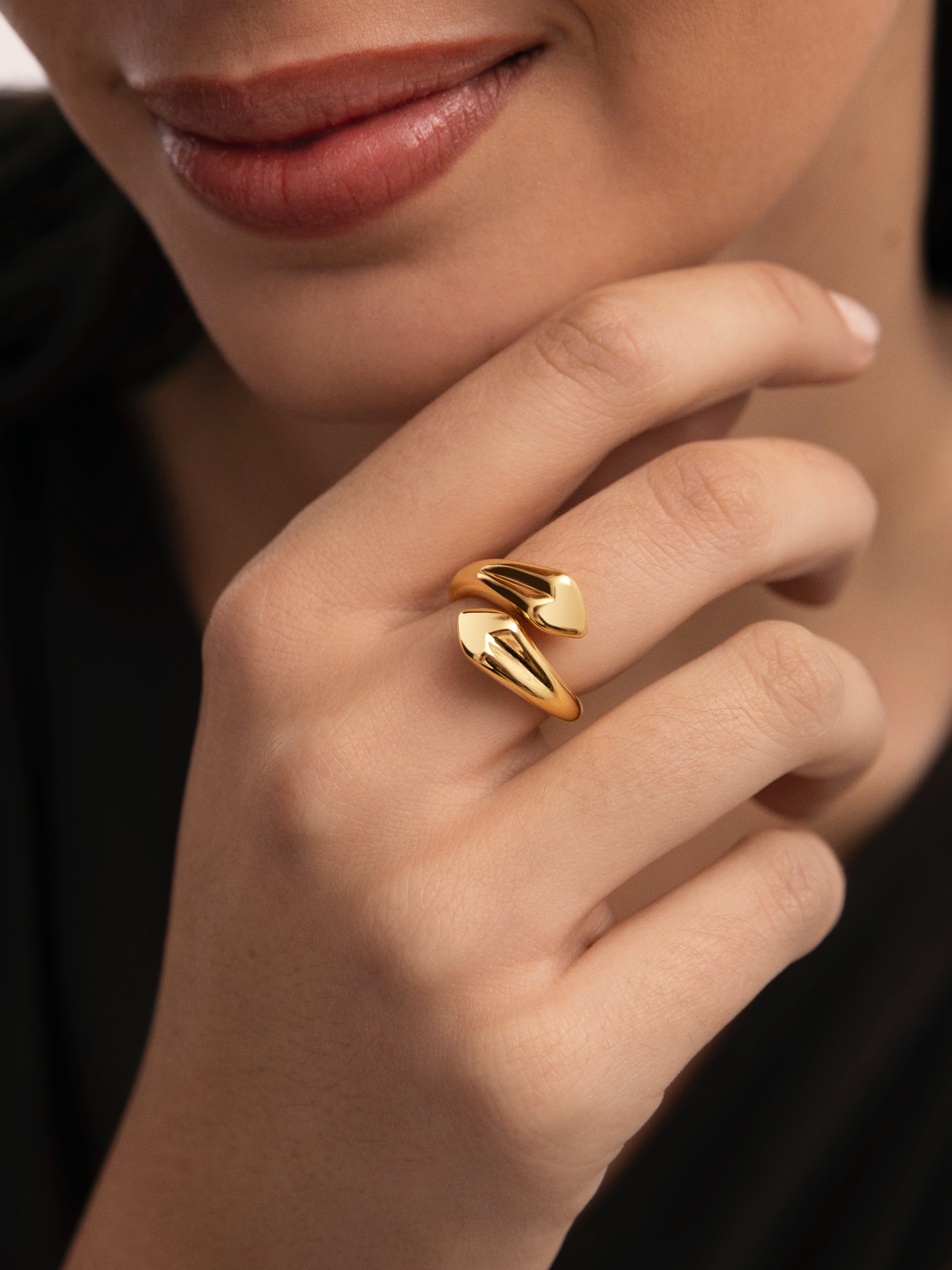 Abbraccio Amour Ring, Edelstahl vergoldet