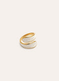 Abraccio White Stainless Steel Gold Ring 