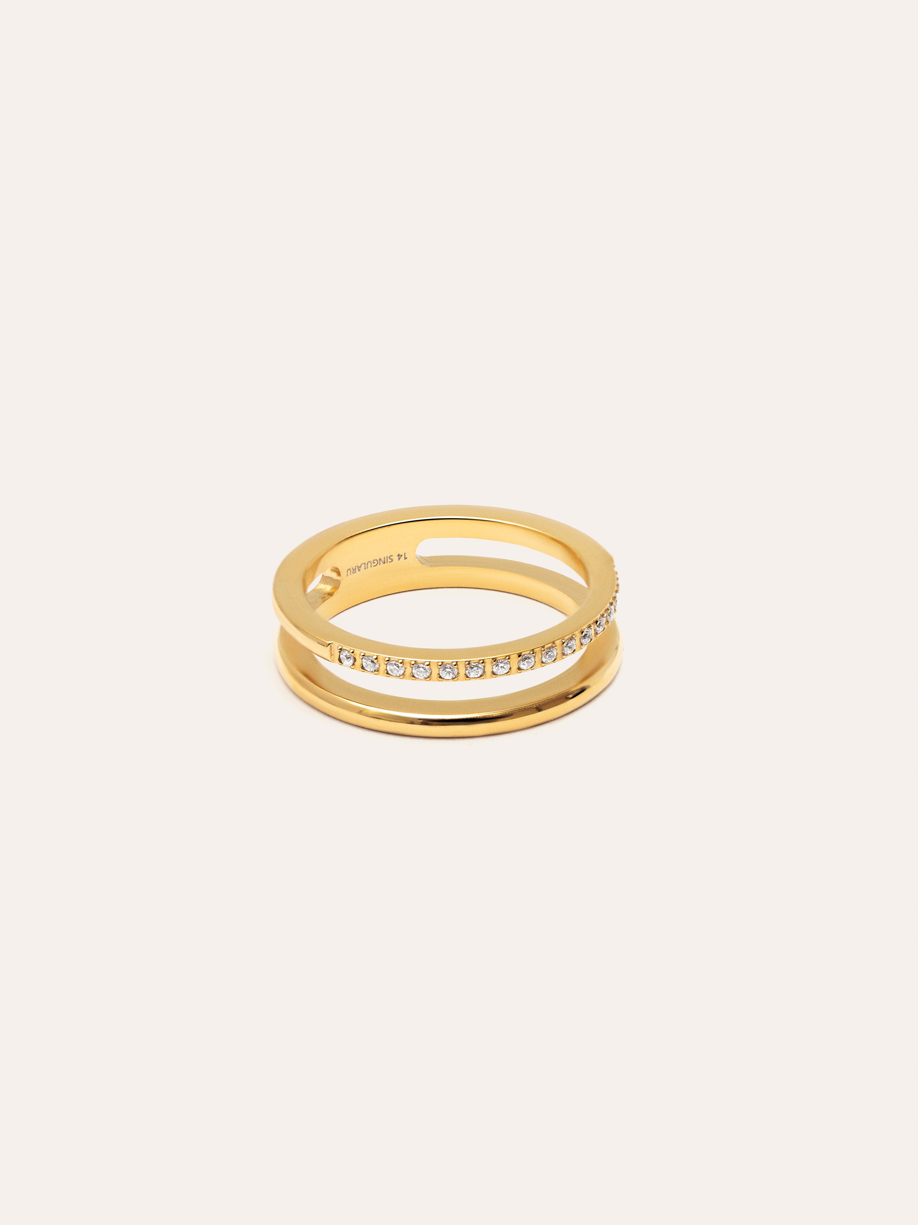 Anillo Bibiana Acero Baño Oro