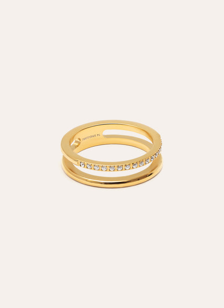 Bague Bibiana Acier Plaqué Or