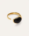 Anillo Black Catalina Acero Baño Oro