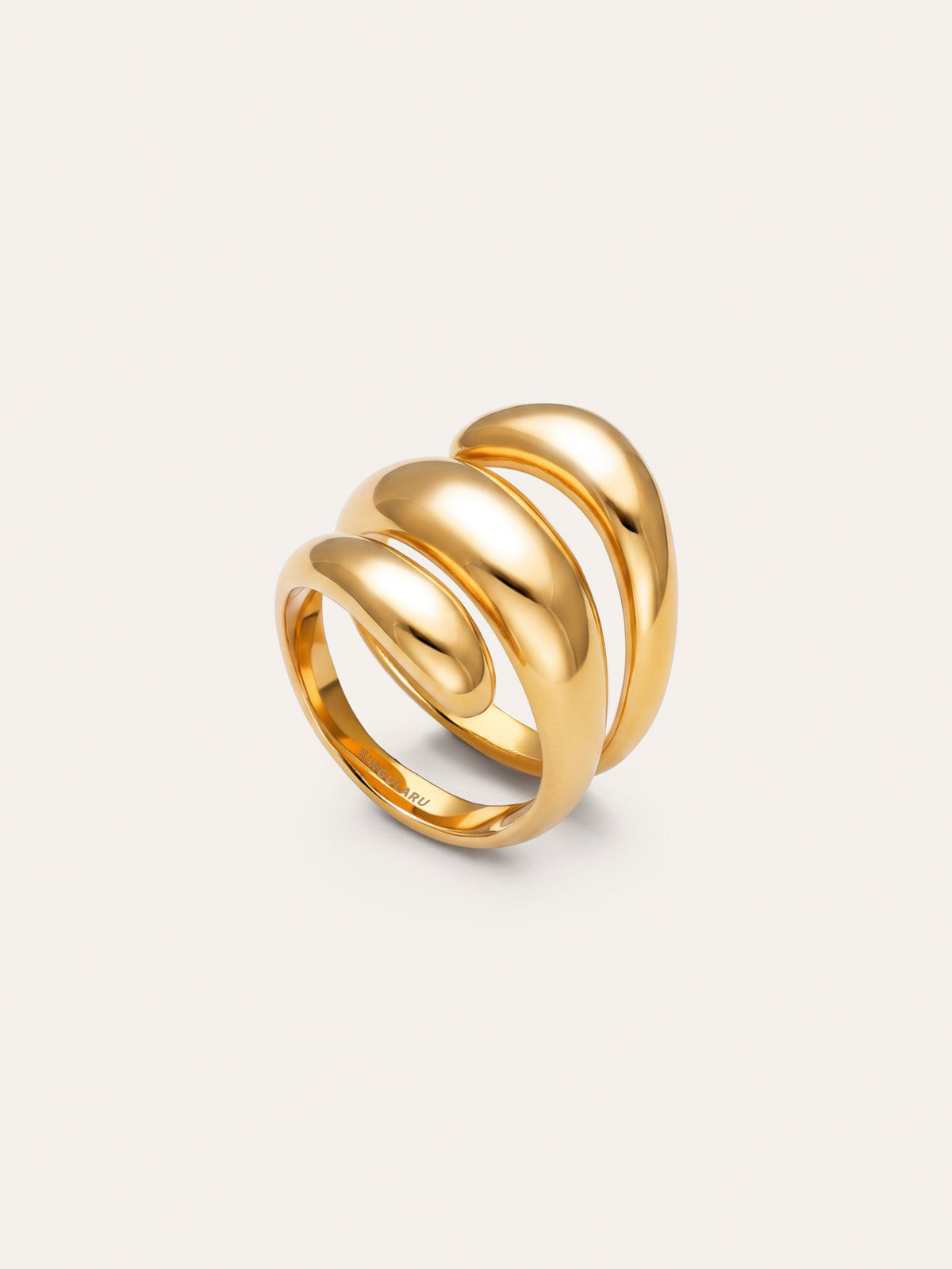 Imagen detalle de Anillo Bucle Acero Baño Oro