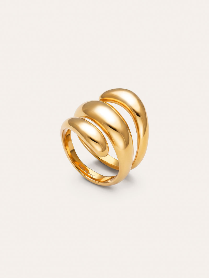 Anillo Bucle Acero Baño Oro