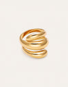 Anillo Bucle Acero Baño Oro