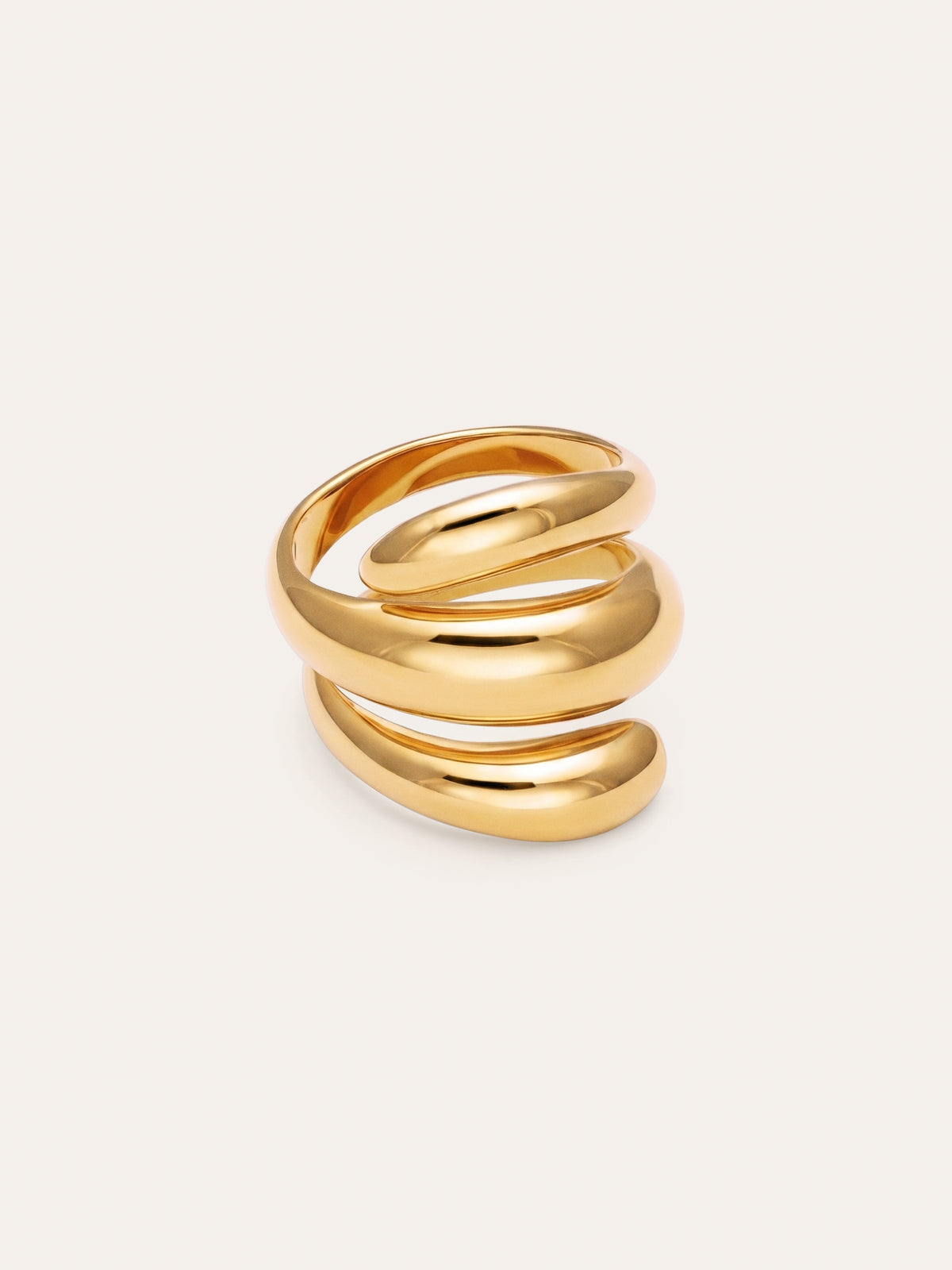 Anillo Bucle Acero Baño Oro