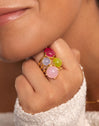 Anillo Celebrate Pink Baño Oro
