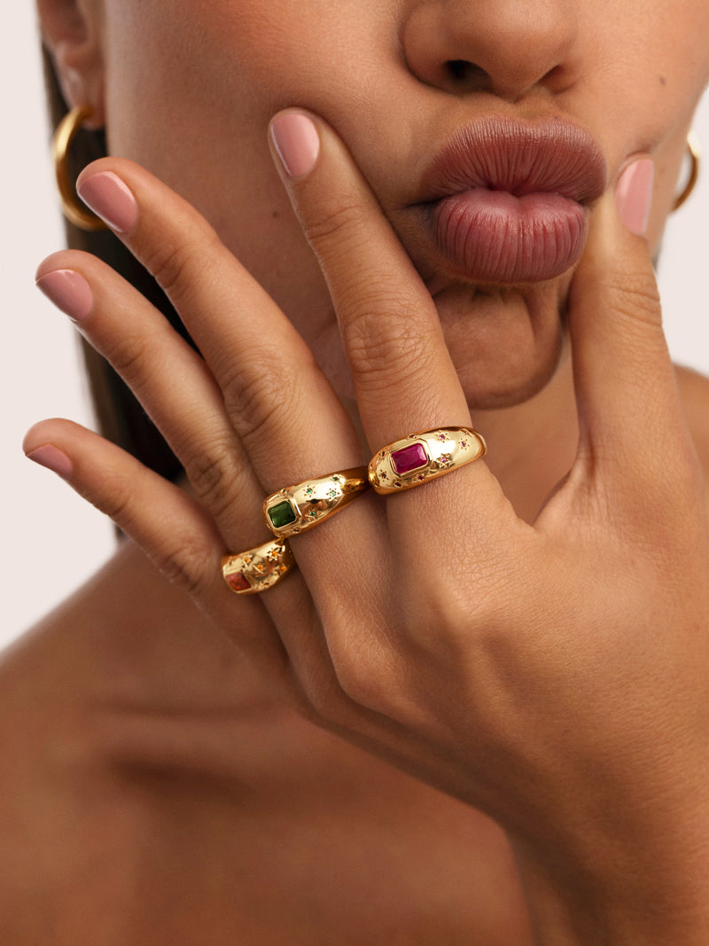 Charlotte Orange Ring, vergoldet