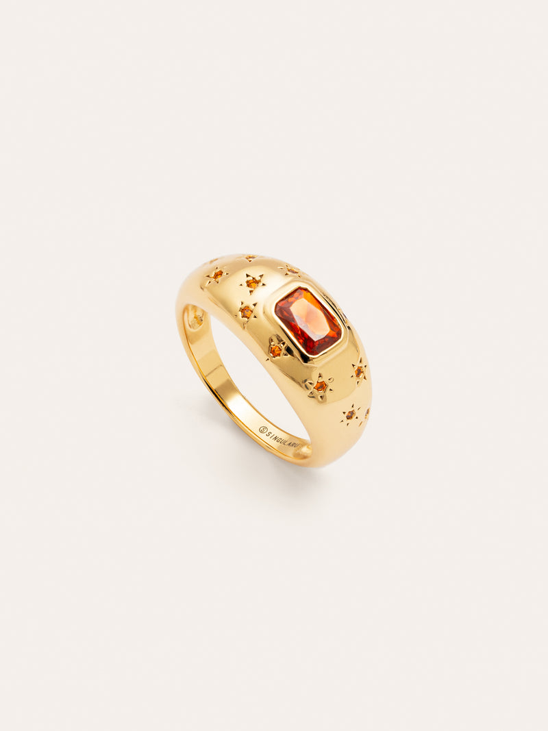 Charlotte Orange Ring, vergoldet