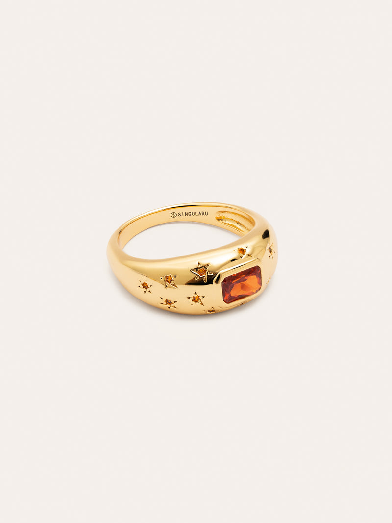Charlotte Orange Ring, vergoldet