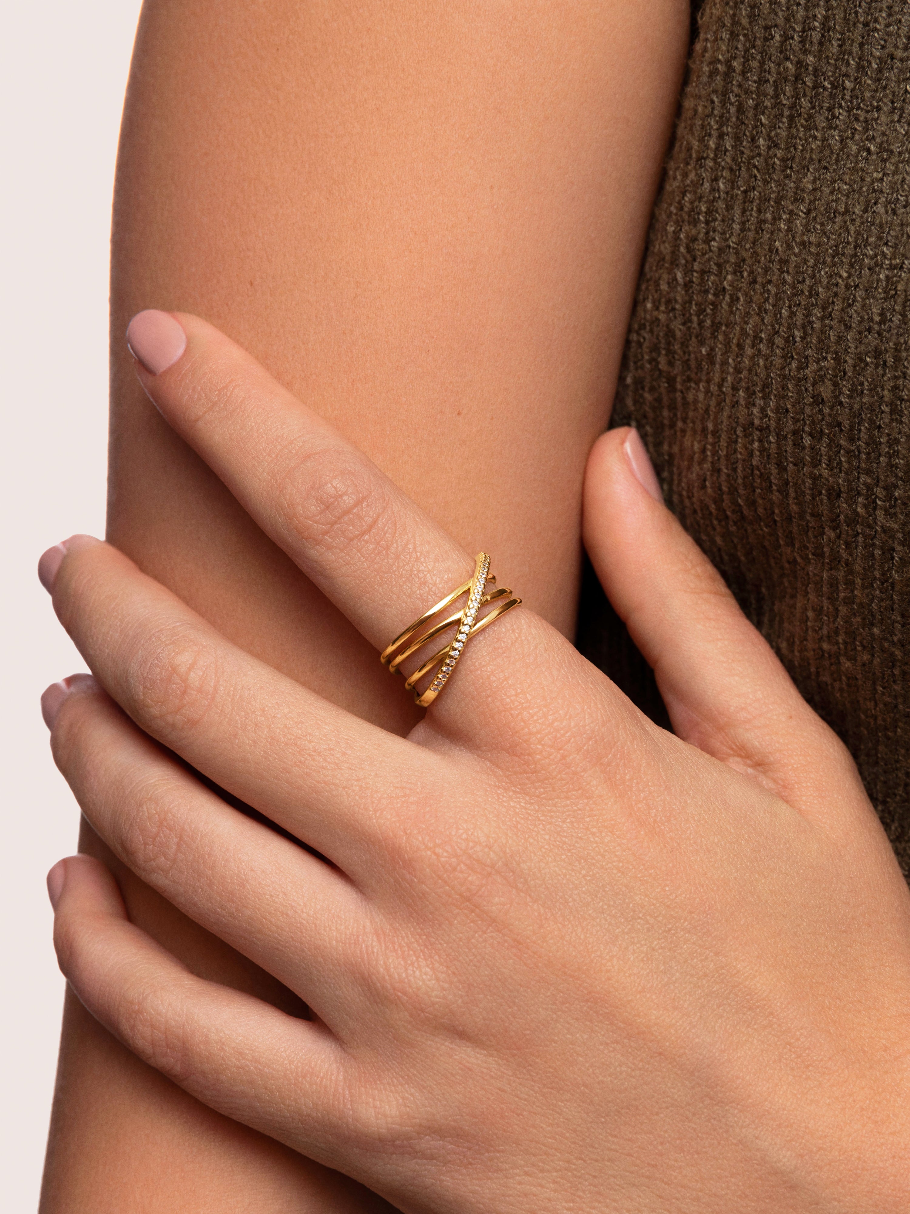 Comet Gold-Plated Ring