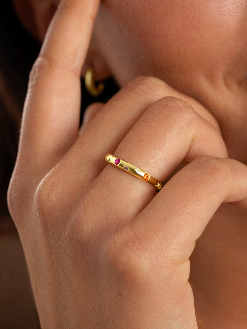 Bague Colors Space Plaqué Or