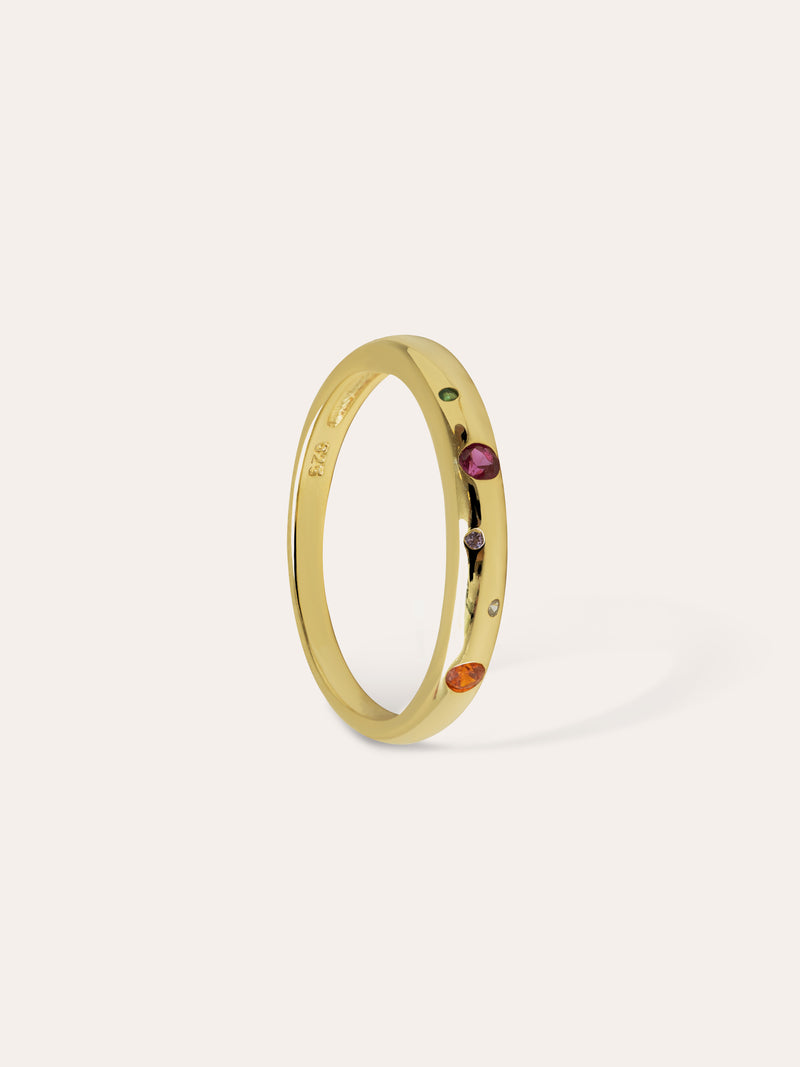 Anillo Colors Space Plata Baño Oro