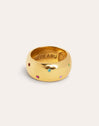 Curve Rainbow Ring van Staal met Goudkleurige coating