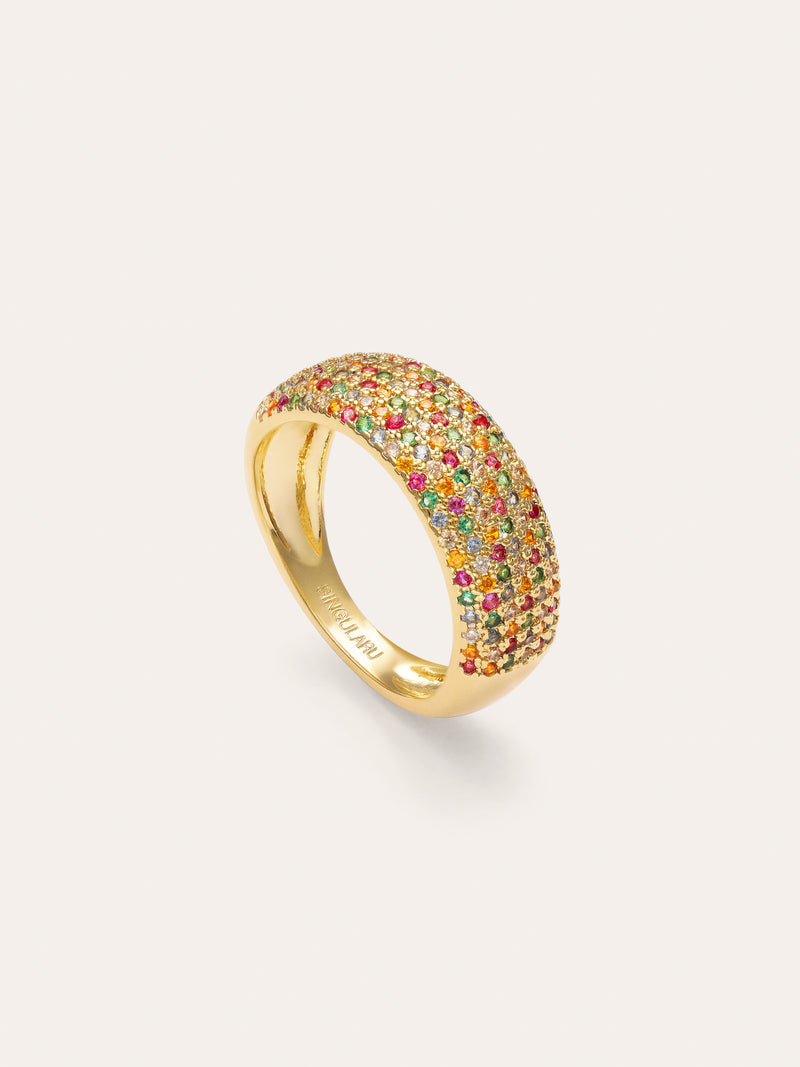 Dancing Colors Gold Plated Ring
