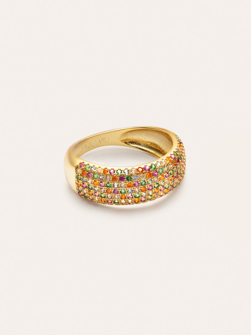 Dancing Colors Gold Plated Ring