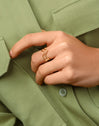 Bague Double Peak Acier Plaqué Or - puesto en modelo