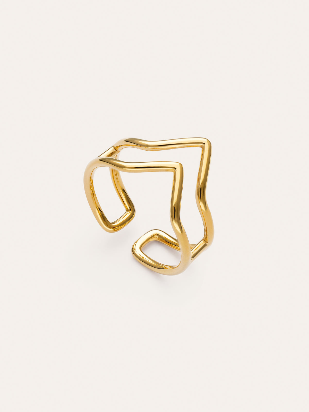 Imagen detalle de Bague Double Peak Acier Plaqué Or