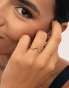 Bague Double Peak Rose Plaqué Or - puesto en modelo