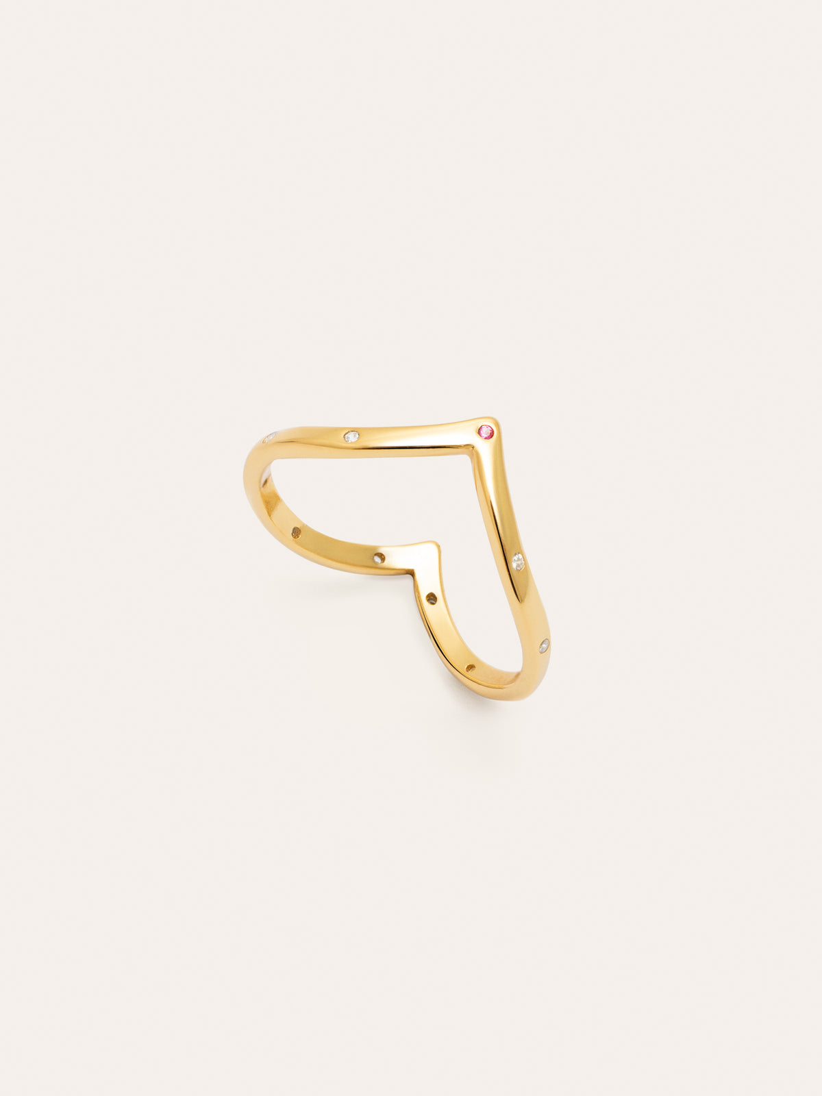 Imagen detalle de Bague Double Peak Rose Plaqué Or