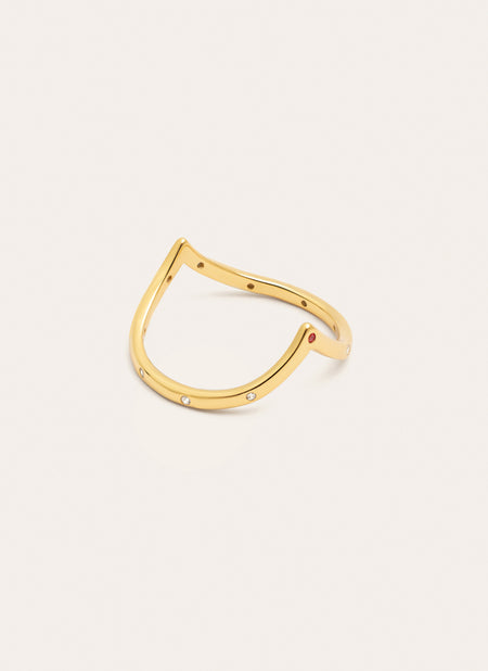 Anello Doppio Peak Pink placcato Oro