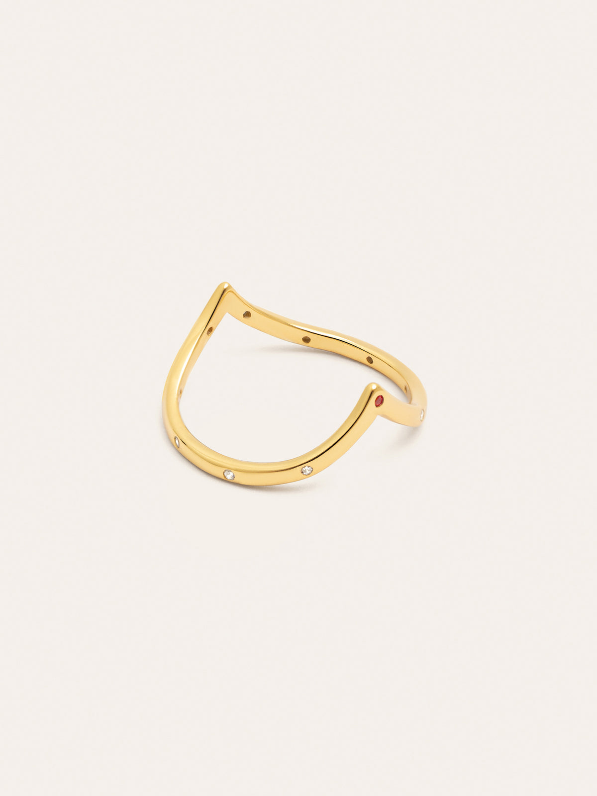 Bague Double Peak Rose Plaqué Or