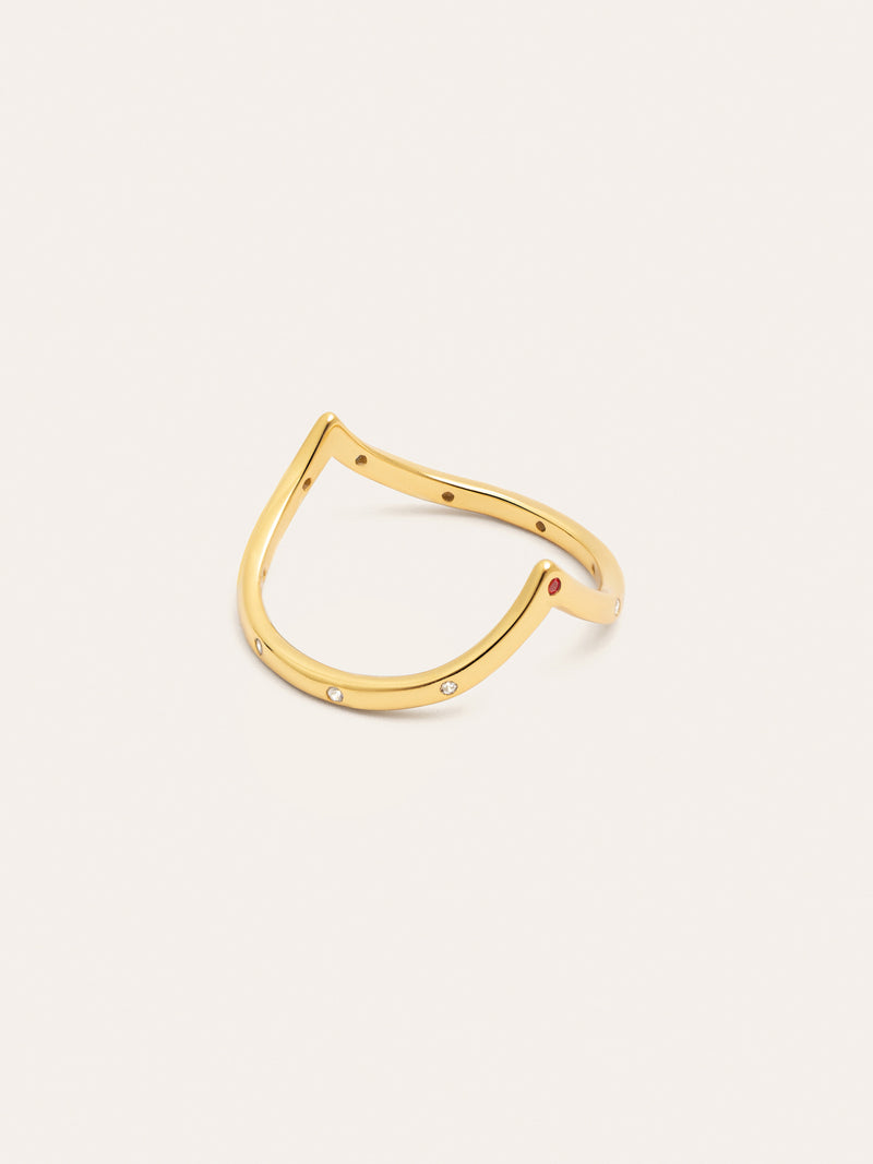 Bague Double Peak Rose Plaqué Or