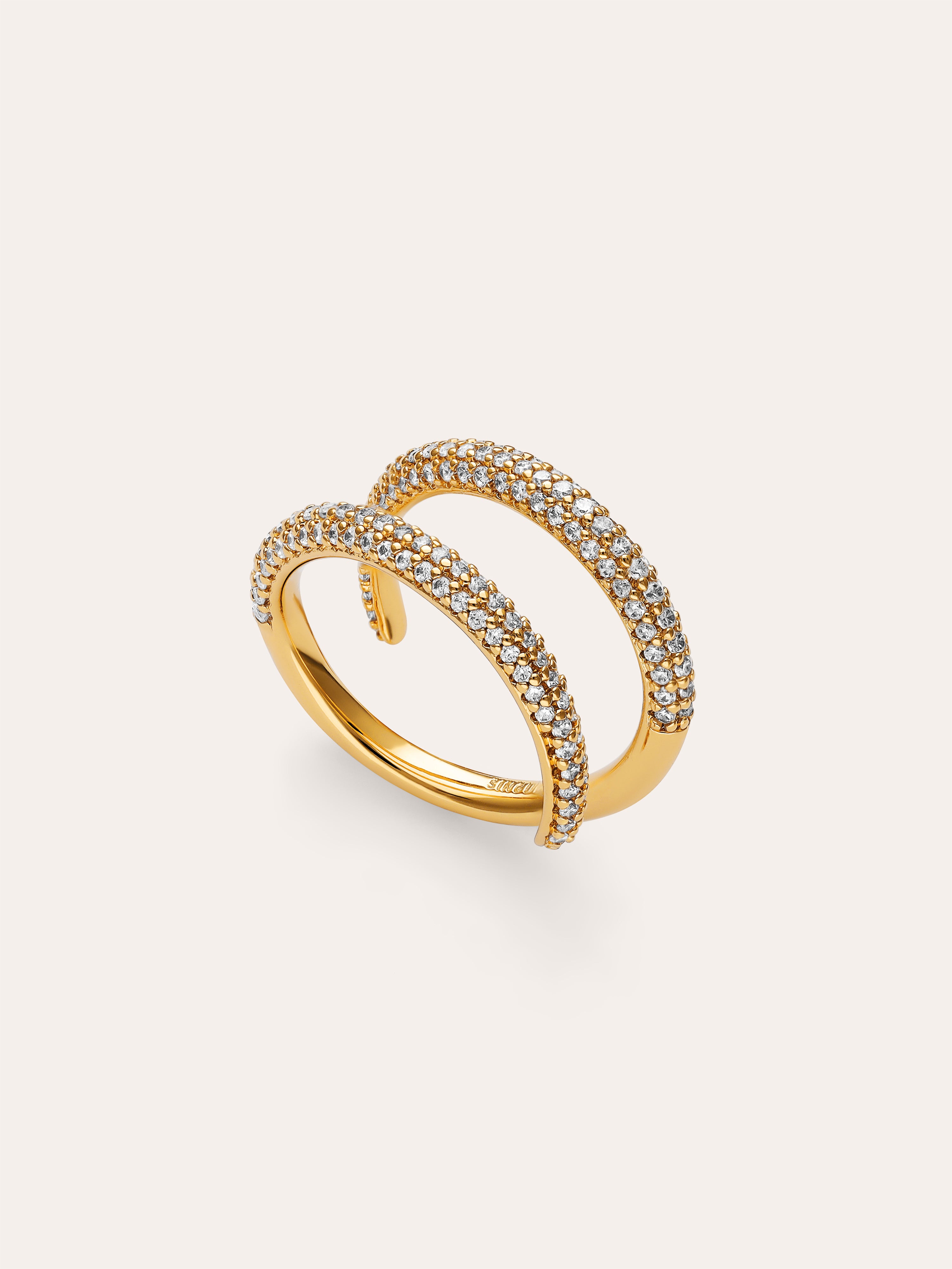 Anillo Doble Scarlett Baño Oro