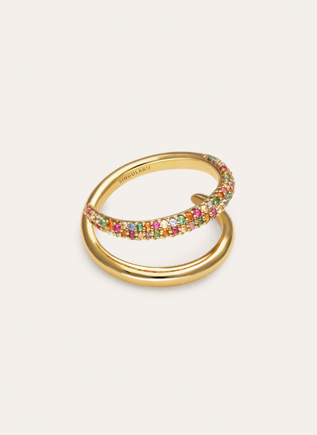 Bague Double Scarlett Dance Plaqué Or