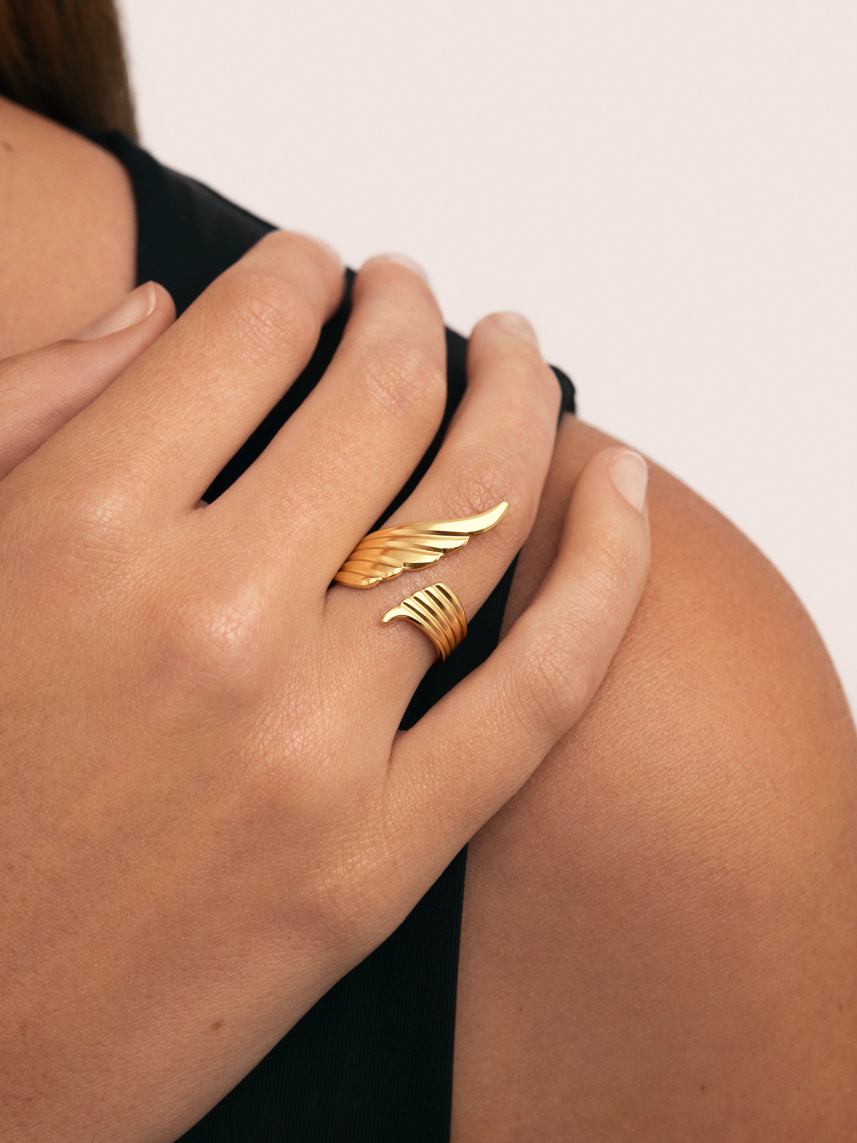 Anillo Dove Acero Baño Oro